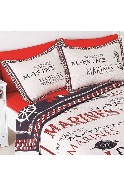 NEEA HOME Jacquard Woven Sea Themed Bedspread Set 260X260 cm |   Double Stylish Design Bedspread