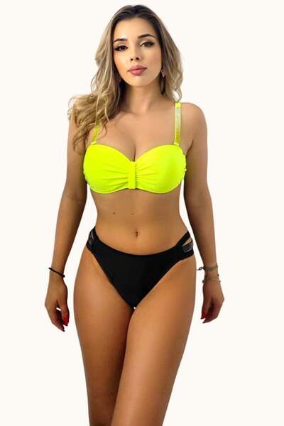 FashionForYou MONIKA two-piece swimsuit, cutout briefs and bra with metal clo...