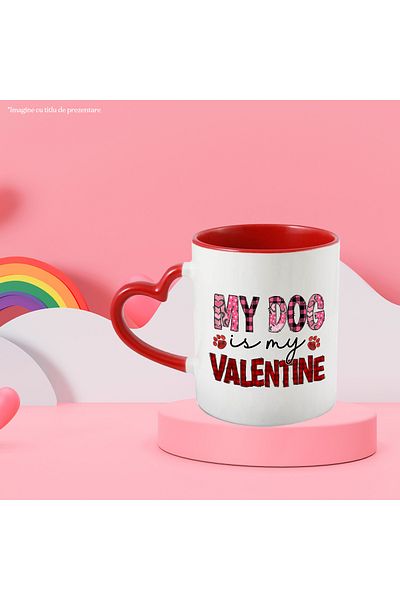 StoryGift Romania Mug with the message "My dog ​​is my Valentine", Valentine's Day, illustration, dog, year, With, STG
