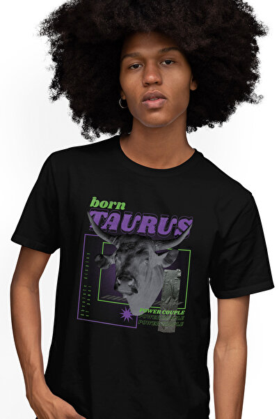 StoryGift Romania Tricou bărbătesc cu semnul zodiacal Taur, animal puternic cu coarne înalte, text în engleză I Wastg