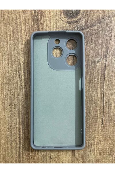 Newon Tecno Spark 10 Pro Heart Printed Gray Inside Velvet Silicone Phone Case Cover