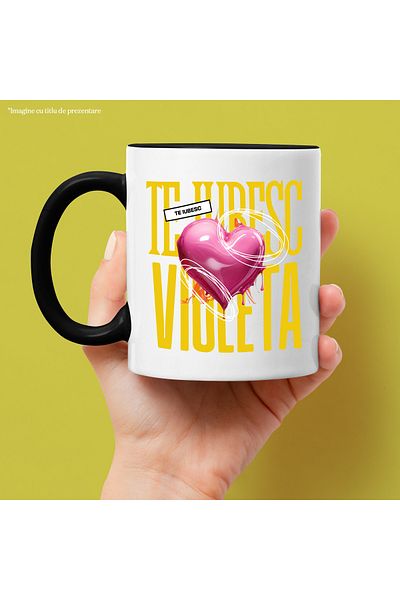 StoryGift Romania I Love You Violeta Mug, Love, Heart, Valentine's Day, Valentine's Day, With, STG