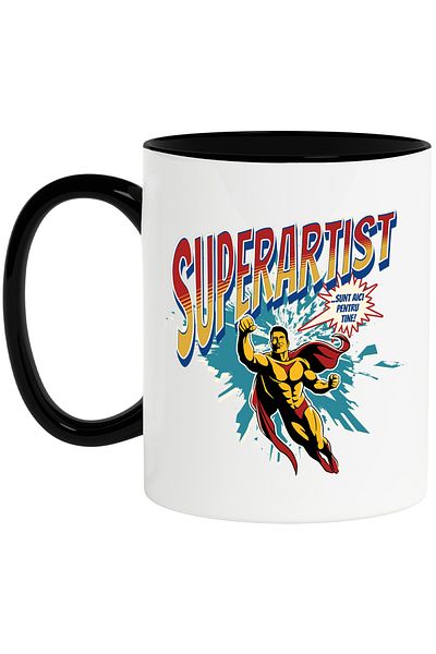 StoryGift Romania Super Artist Super Hero Mug, I'm Here For You, 330ml, Ceramic with Handle, With ,STG