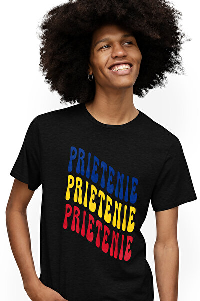 StoryGift Romania Tricou bărbătesc Cuvântul Prietenie, În Culorile Drapelului...