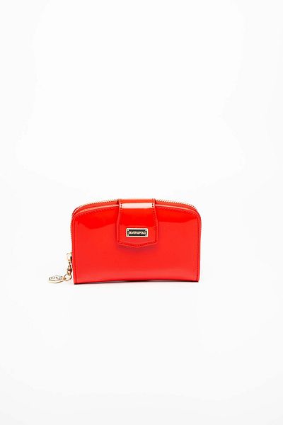 Silver Polo Silver & Polo Patent Leather Red Sp874 Women's Wallet & Card Holder