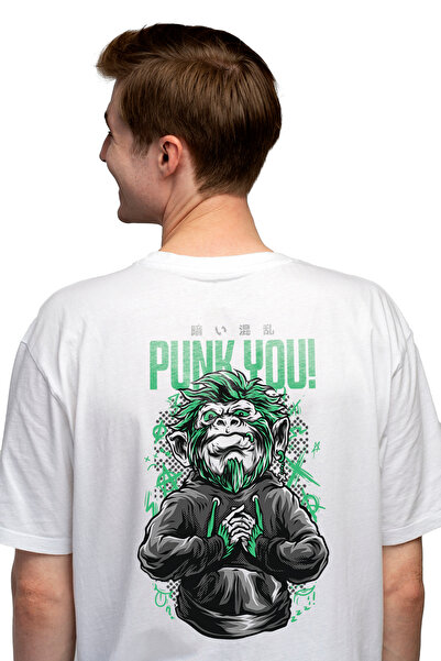 StoryGift Romania Tricou bărbătesc cu mesaj în engleză Punk You, gorilă cu pă...