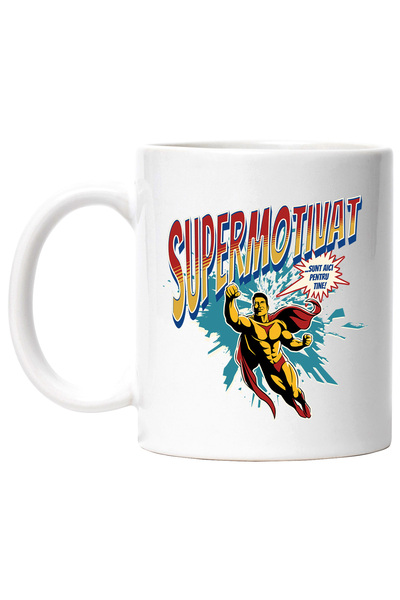 StoryGift Romania Super Motivated Superhero I'm Here For You Mug, 330ml, Ceramic with White Handle, With M,STG