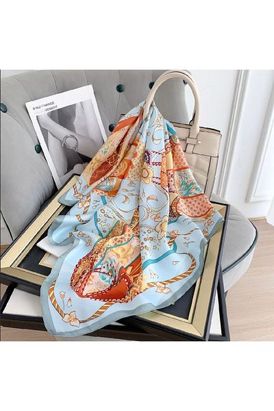 CHARMLUCKY Colorful Patterned Shawl-Foulard 70X70 cm