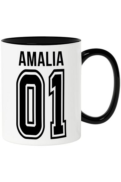 StoryGift Romania Mug With Text Amalia, And Number 01, Best, Appreciation, Personalized, 330, With,STG