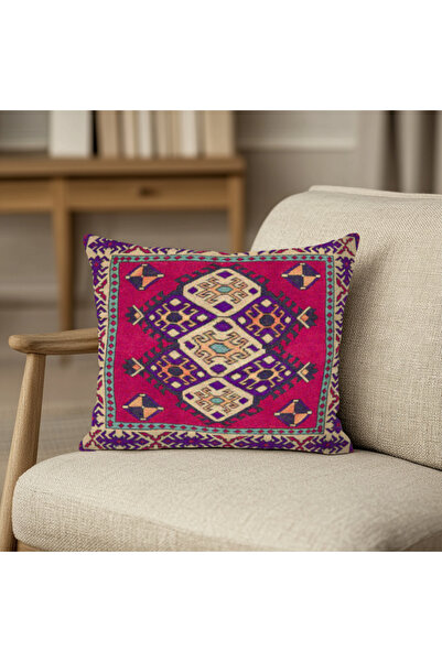 TURKISHRUG KINGDOM غطاء وسادة مربع الشكل مطبوع رقميًا