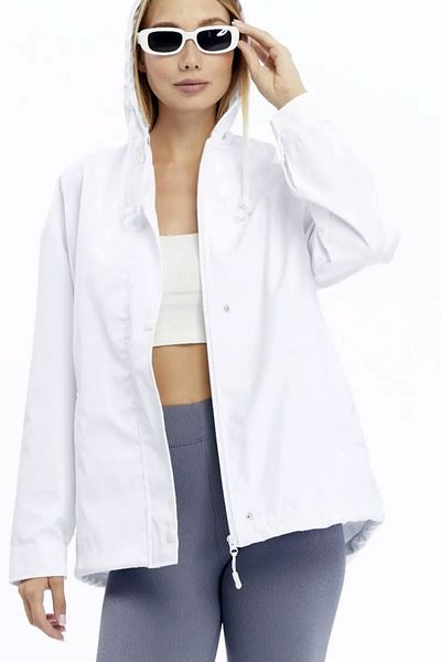 butiksinope AST 10016 Hooded Pocket Detailed Comfortable Fit Women's Raincoat