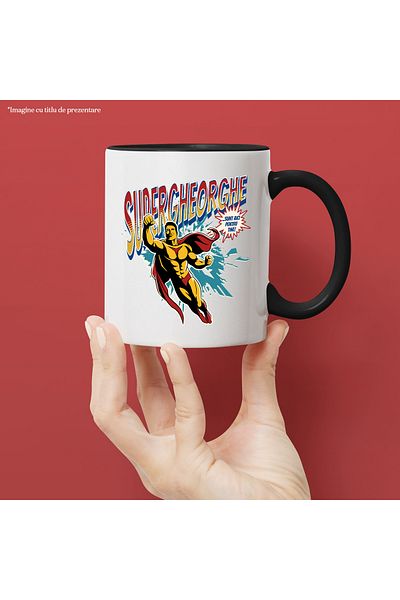 StoryGift Romania Super Gheorghe Mug, Superhero I'm Here For You, 330ml, Ceramic with N Handle, With ,STG
