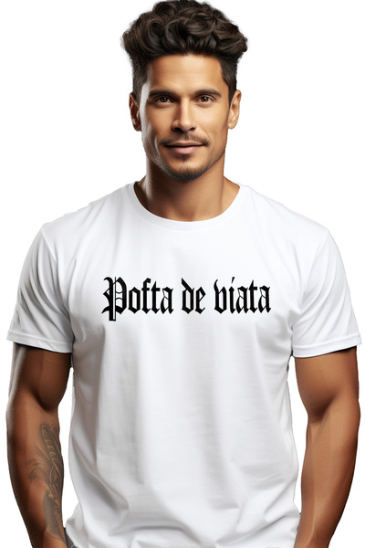 StoryGift Romania Tricou bărbătesc Lust For Life, mesaj motivațional, cuvânt, text inspirațional, îngrijire personală C Stg