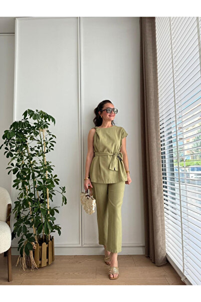 My Blog Çağla Shoulder Twist Detailed Blouse Trousers Set - 8644