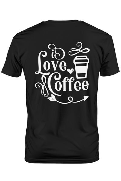 StoryGift Romania Men's T-shirt with a heart for coffee lovers and the text "I love coffee" - consum z STG