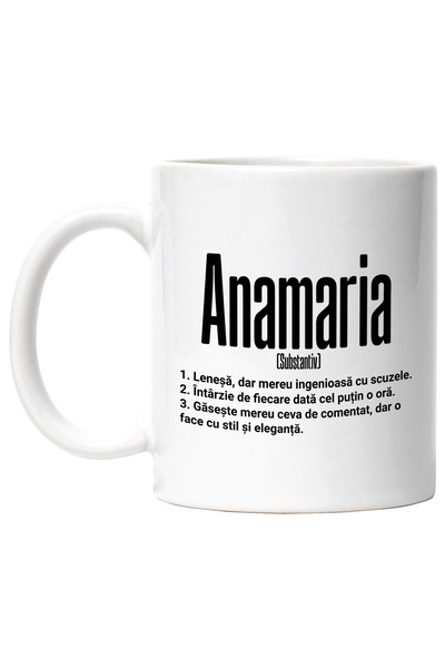 StoryGift Romania Cana Cu Numele Anamaria, si Mesaj Amuzant, Lenesa, Mereu ar...