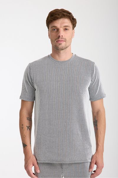 Tarz Cool Men's Gray Basic Regular Bottom Top Shorts Set