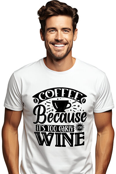 StoryGift Romania Tricou Barbati cu mesajul "Coffee, because it's too early f...