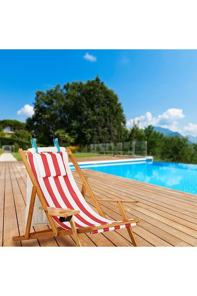 EVELYNEN HOME Evelynen 100 Pieces Large Size XL Sunbed Latch Beach Towel Holder Sunbed Fixer Blue