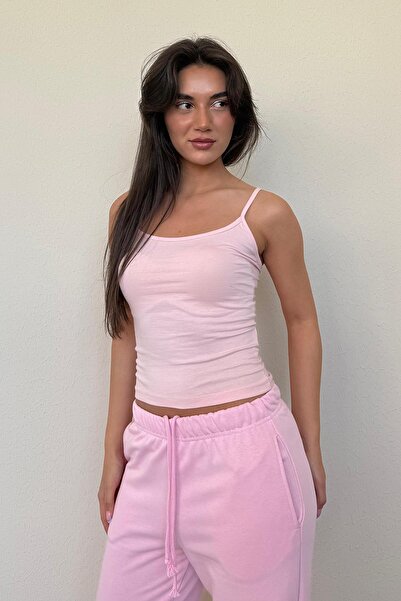 Madmext Pembe Askılı Basic Kadın Atlet MG2094