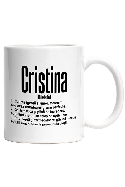 StoryGift Romania Cana Cu Numele Cristina, si Mesaj Motivational, Glumeata, C...
