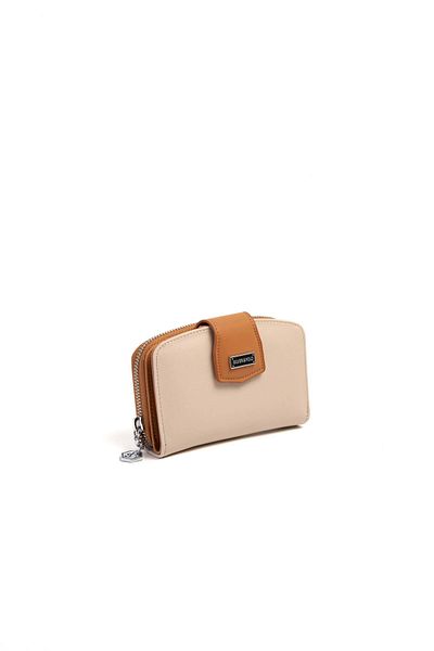 Silver Polo Silver & Polo Beige - A.Taba SP874 Women's Wallet & Card Holder