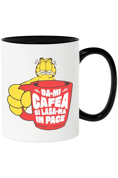 StoryGift Romania Grafield Cat Mug With Huge Red Coffee Mug Funny Text Give Me Coffee And, With ,STG