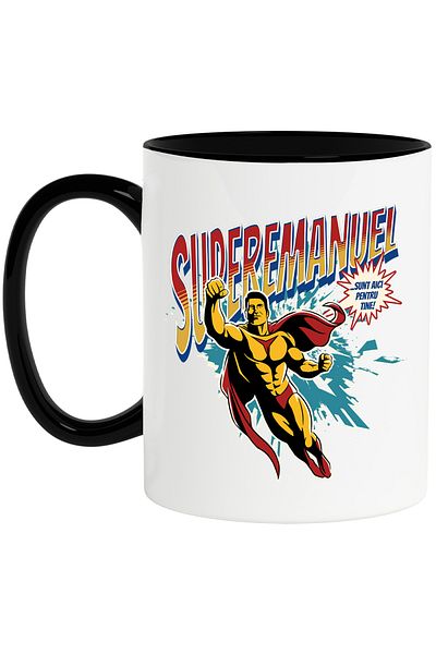 StoryGift Romania Super Emanuel Mug, Superhero I'm Here For You, 330ml, Ceramic with Handle, With ,STG