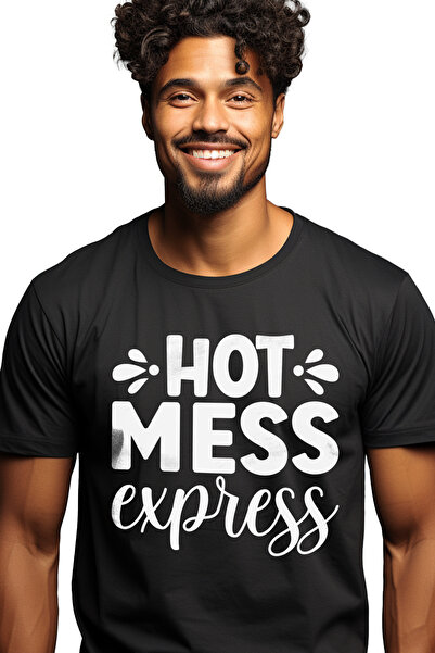 StoryGift Romania Tricou bărbătesc cu textul în engleză „hot Mess Express” - ...