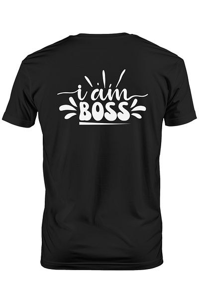 StoryGift Romania Men's T-shirt with the message in English "I am boss" - I am the boss with print on the back, 100% STG