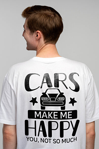 StoryGift Romania Tricou Barbati cu textul in engleza "Cars make me happy. Yo...
