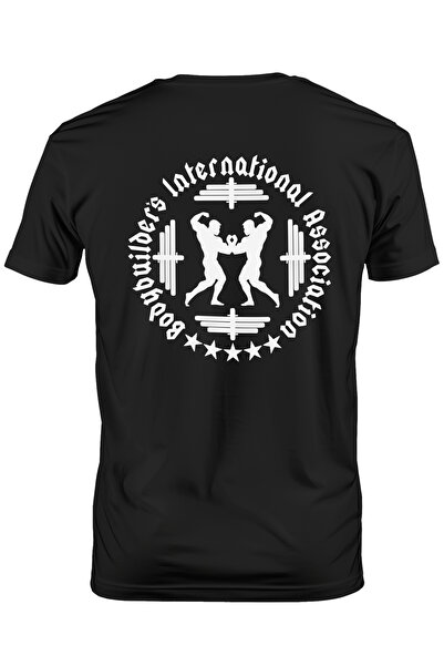 StoryGift Romania Tricou bărbătesc cu 2 culturiști și gantere cu textul în en...