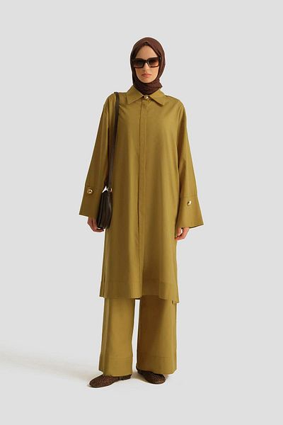 Armine Accessory Detailed Suit 25Yd4251 Oil Green