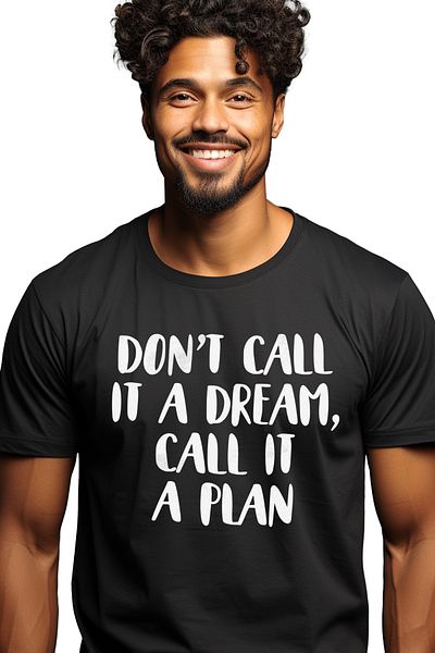 StoryGift Romania Men's T-shirt with the text "Don't call it a dream, call it a plan" - ambition objectives with STG imp