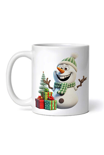 OEM Cană albă personalizată, Olaf cu cadouri de Crăciun, Inovatix®. 330 ml