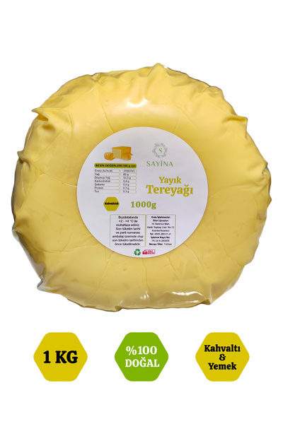 Sayina Doğal Gıda Rize Yayık Köy Tereyağı Kahvaltılık 1 Kg