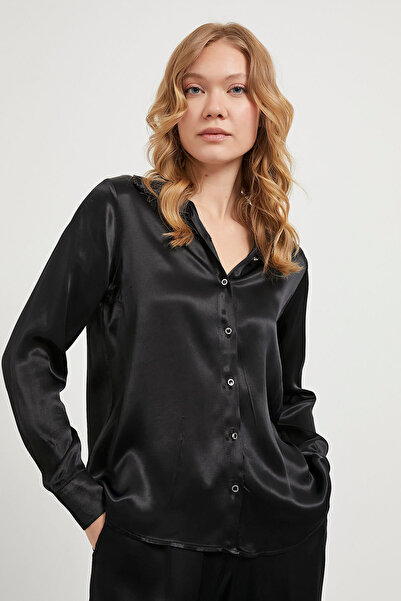 Arma Life Жіноча сорочка з довгими рукавами, вільного крою, чорного кольору, ...
