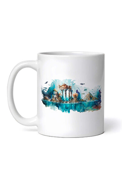 OEM Cană albă personalizată, Orașul Pierdut în Ocean, INOVATIX®. 330ml