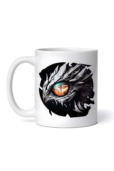 OEM Cană albă personalizată, Ochi de Dragon, Bestie, Inovatix®. 330 ml