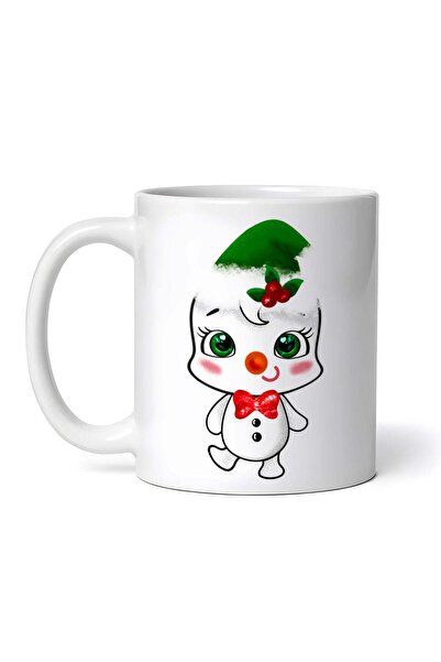 OEM Cană albă personalizată, Om de zăpadă dansator, Inovatix®. 330 ml