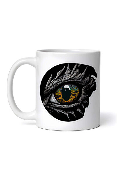 OEM Εξατομικευμένη λευκή κούπα, Huffy Dragon Eye, INOVATIX®. 330ml