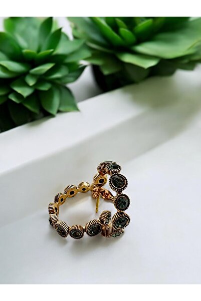 FUYA JEWELLERY Black Diamond Taşlı Su Yolu Halka Küpe