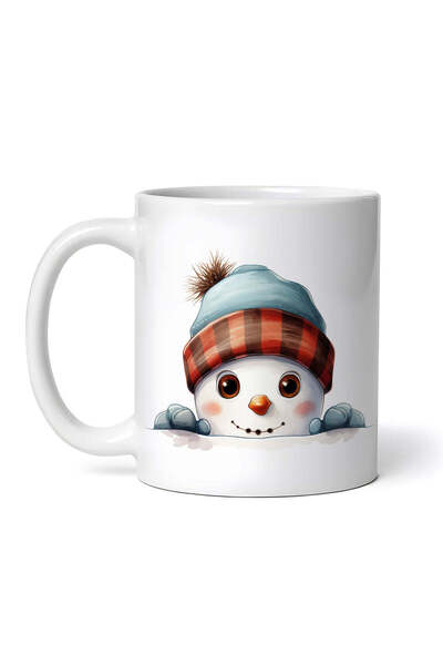 OEM Cană albă personalizată, Om de zăpadă cu căciulă și mănuși, Inovatix®. 33...