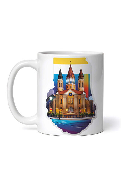 OEM Εξατομικευμένη Λευκή Κούπα, Ρουμανική Πόλη, Inovatix®. 330ml