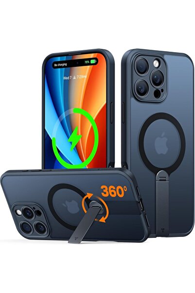 TORRAS جراب مغناطيسي 360 درجة لهاتف iPhone 16 Pro، مناسب لـ Magsafe، حامل رفي...
