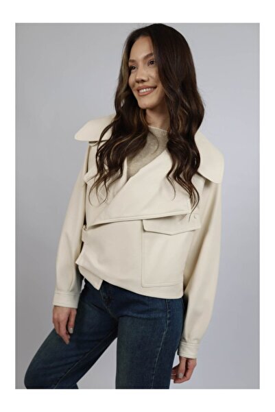 Y TWO WOMEN GEACA PETRECUTA CU EFECT DE PIELE MIA CASUAL CHIC Bej TALIE UNICA