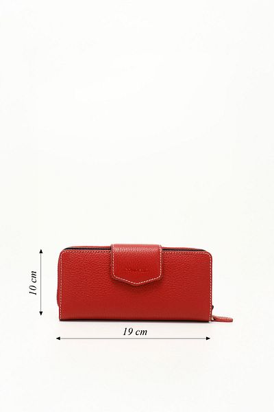 GÖNDERİ(R) Women's Red to Navy Blue Horizontal Genuine Leather Wallet