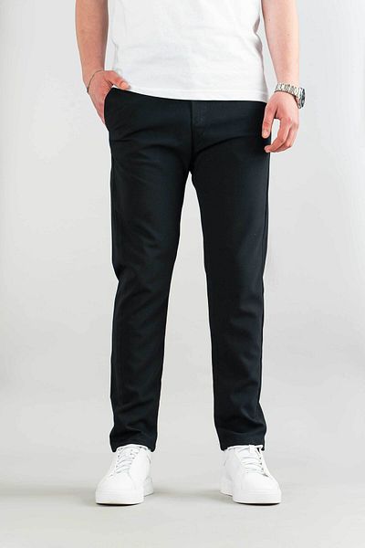 bombe Men's Navy Blue Flexible Lycra Ankle Length Casual Comfortable Side Pocket Fabric Trousers