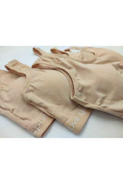 BEYAZTOPTAN 100% Cotton Girl's 3-Pack Training Wide Strap Bra