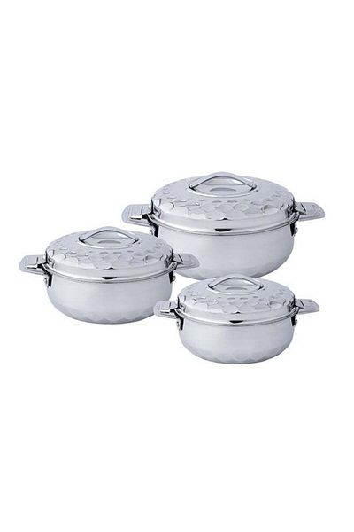 ALSAIF Aristo 3-Piece Hot Pot Set Chrome 1.0/1.5/2.5 Liters